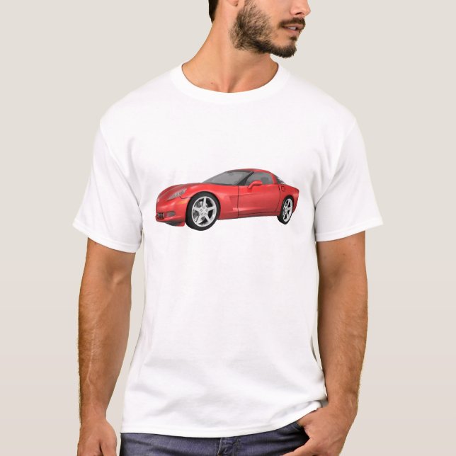 2008 Corvette: Sports Car: Red Finish: T-Shirt (Front)