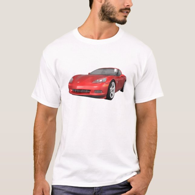 2008 Corvette: Sports Car: Red Finish: T-Shirt (Front)
