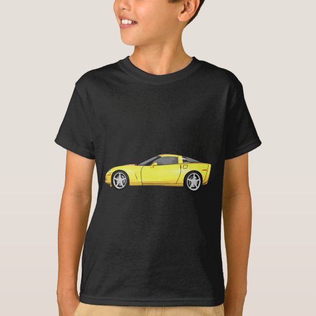 2008 Corvette: Sports Car: Yellow Finish: T-Shirt (Front)