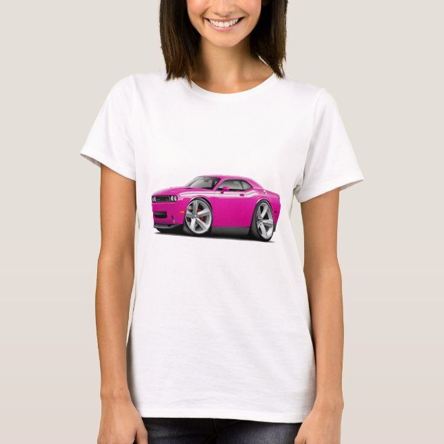 2009-11 Challenger RT Fuschia-White Car T-Shirt (Front)