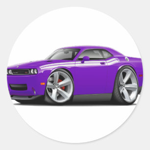 2009-11 Challenger RT Purple-White Car Classic Round Sticker