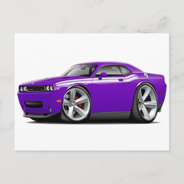 2009-11 Challenger RT Purple-White Car Postcard (Front)