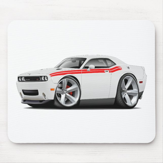 2009-11 Challenger RT White-Red Car Mouse Pad (Front)