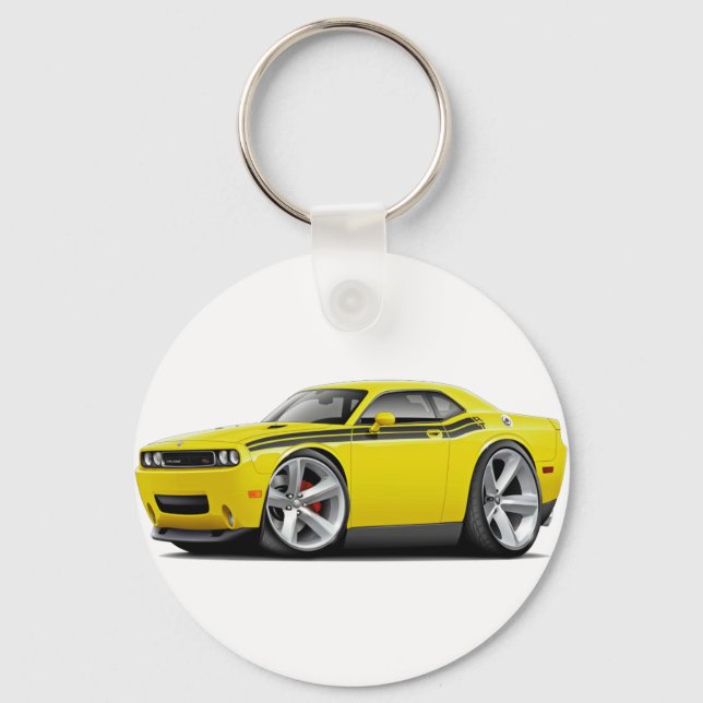 2009-11 Challenger RT Yellow-Black Car Key Ring (Front)