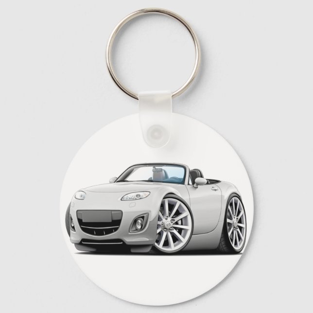 2009-13 Miata White Car Key Ring (Front)