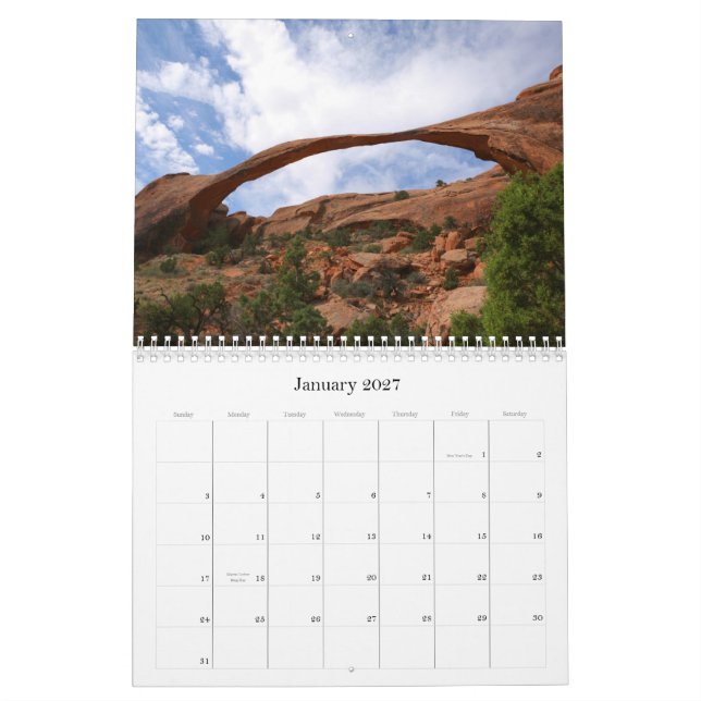 2009 Arches National Park Calendar (Jan 2027)