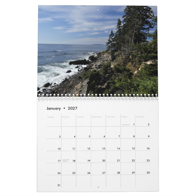 2009 Bar Harbour, ME Calendar (Jan 2027)