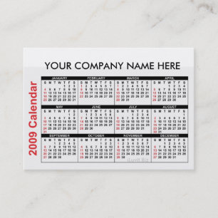 2009 Business Card Calendar - Customiz It.