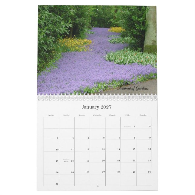 2009 Flowers Calendar (Jan 2027)