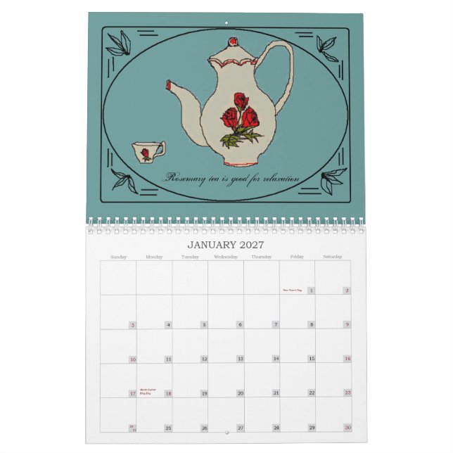 2009 Teapots - Customised Calendar (Jan 2027)
