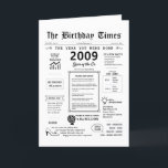 2009 The Year You Were Born Birthday Card<br><div class="desc">Celebrate your special day with our 2009 birthday card and reminisce about the 2000s! Packed with fascinating facts and cherished moments from that era, it's sure to bring a smile to your face. From the rise of social media platforms, the explosion of reality TV, and the introduction of streaming services,...</div>