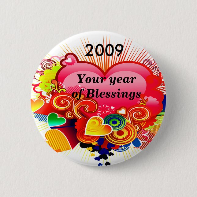 2009 Year of Blessings_Button_by Elenne Boothe 6 Cm Round Badge (Front)