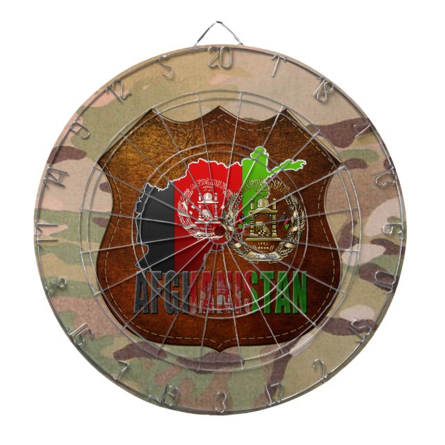 [200] Afghanistan: COA, Flag & Map Dartboard (Front)