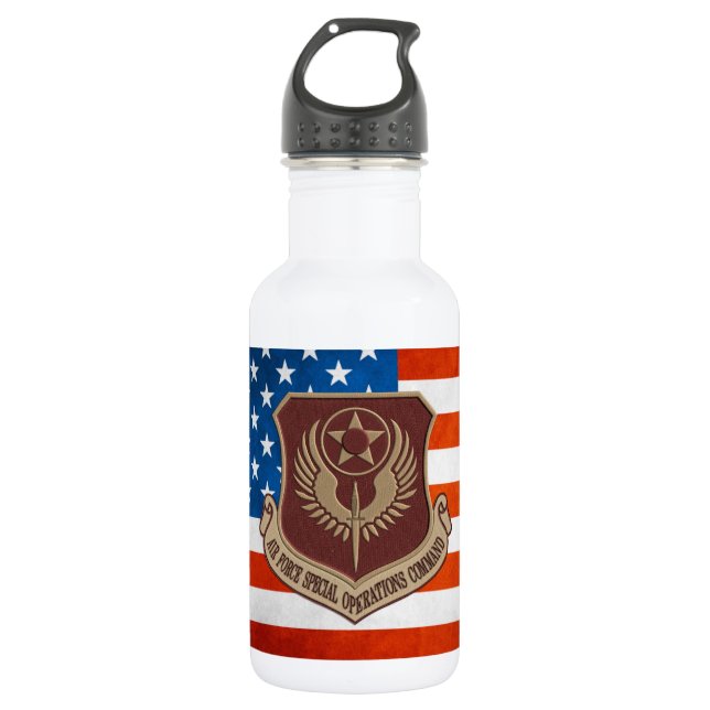 [200] AFSOC Patch [Desert Tan] 532 Ml Water Bottle (Front)