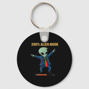 200% alien mode _ funny sci-fi meme  key ring