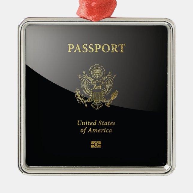[200] American Passport Cover Metal Ornament (Front)