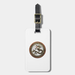 [200] Black and Gold Sacred Eastern Dragon Luggage Tag