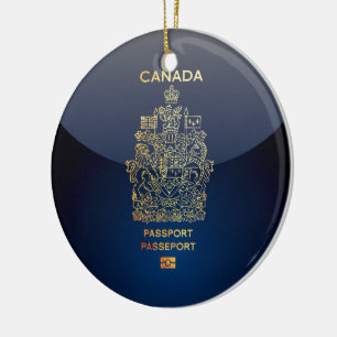 [200] Canadian Passport Cover Ceramic Ornament