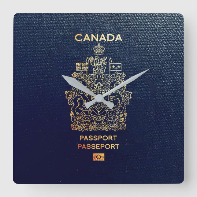 [200] Canadian Passport Cover Square Wall Clock (Front)