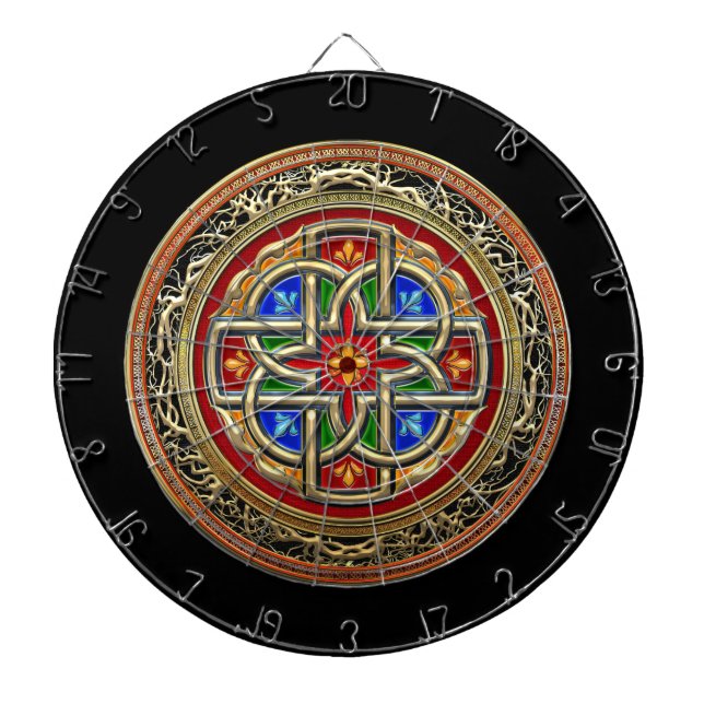 [200] Celtic Cross [Gold+Enamel] Dartboard (Front)
