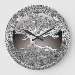 [200] Celtic Tree of Life [Silver] Large Clock