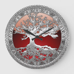 [200] Celtic Tree of Life [Silver] Large Clock