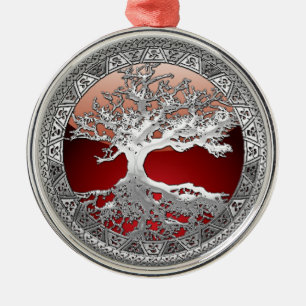 [200] Celtic Tree of Life [Silver] Metal Ornament