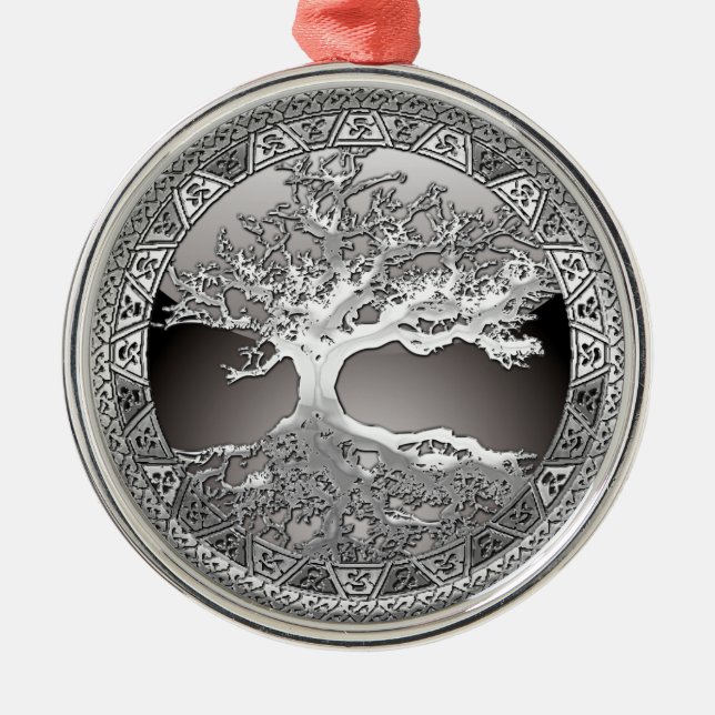 [200] Celtic Tree of Life [Silver] Metal Tree Decoration (Front)