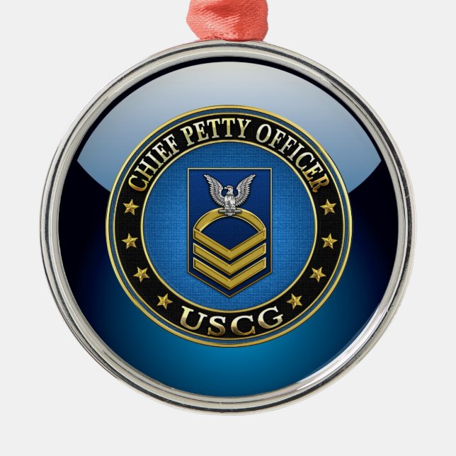 [200] CG: Chief Petty Officer (CPO) Metal Tree Decoration (Front)