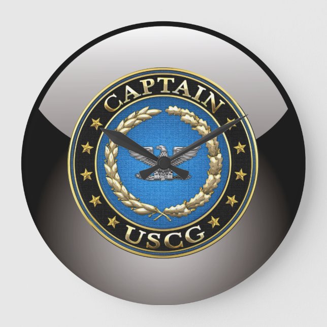 [200] Coast Guard: Captain (CAPT) Large Clock (Front)