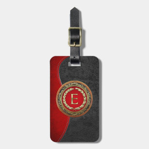 [200] “E” Gold Vintage Monogram Luggage Tag