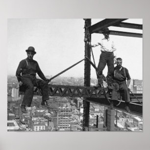200 Feet Above Ground - Skyscraper Construction - Poster