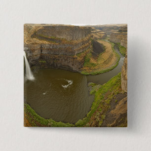 200 foot high Palouse Falls State Park in 15 Cm Square Badge