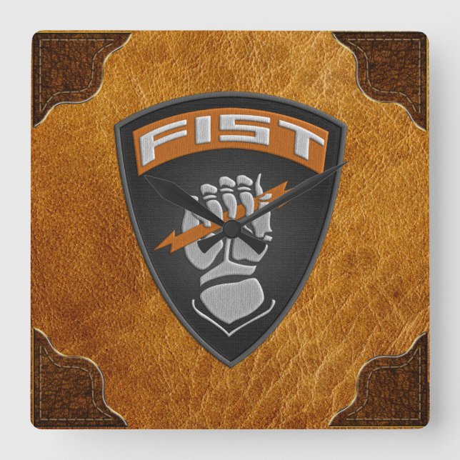[200] Forward Observer (FIST) [Patch] Square Wall Clock (Front)