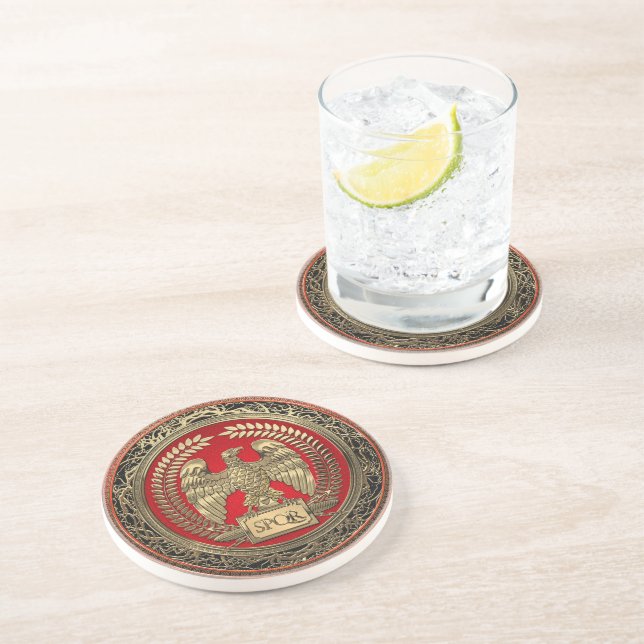 [200] Gold Roman Imperial Eagle Coaster (Side)