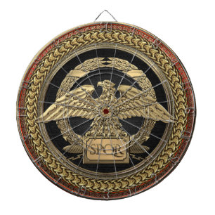 [200] Gold Roman Imperial Eagle on Gold Medallion Dartboard