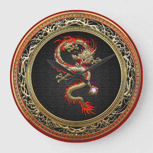 [200] Golden Chinese Dragon Fucanglong Large Clock