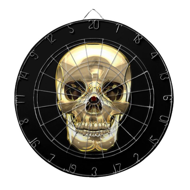 [200] Golden Human Skull Dartboard (Front)