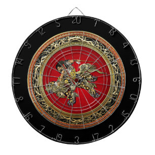 [200] Hokusai - Shoki Riding Shishi Lion Dartboard