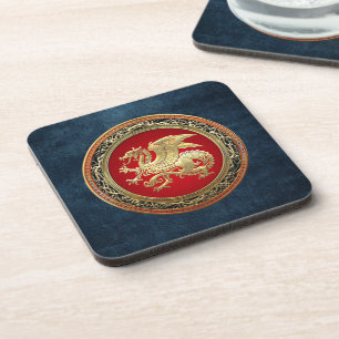 [200] Icelandic Dragon, Landvættir [Gold] Coaster