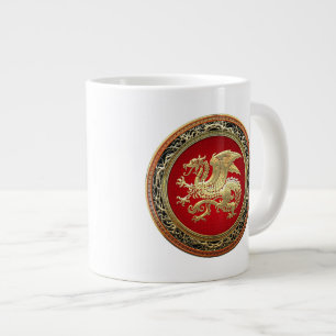 [200] Icelandic Dragon, Landvættir [Gold] Large Coffee Mug