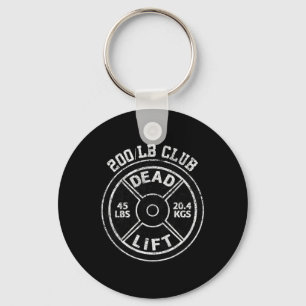 200 Lbs Pound Dead Lift Club Gym Weightlifting Pow Key Ring