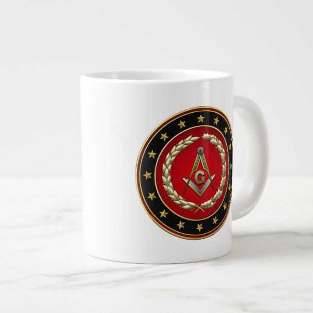 [200] Masonic Square and Compasses [3rd Degree] Large Coffee Mug (Front Right)