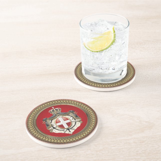 [200] Order of Malta - SMOM Coat of Arms Coaster (Side)