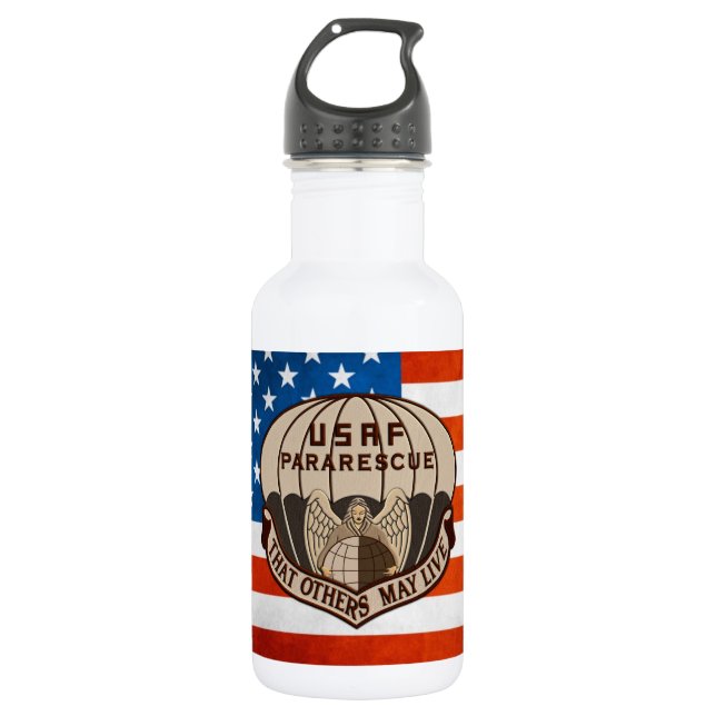 [200] Pararescuemen (PJ) Patch [Desert Tan] 532 Ml Water Bottle (Front)