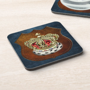 [200] Prince [King] Royal Crown [Fur+Gold][Red] Coaster
