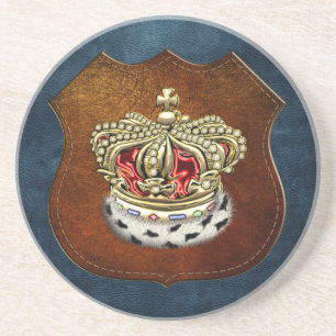 [200] Prince [King] Royal Crown [Fur+Gold][Red] Coaster