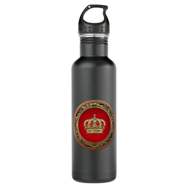 [200] Prince-Princess King-Queen Crown [Belg.Gold] 710 Ml Water Bottle (Front)