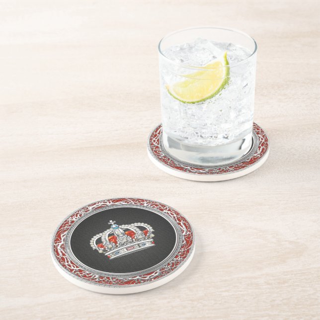 [200] Prince-Princess King-Queen Crown [Silver] Coaster (Side)