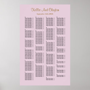 200 Purple/Blush Wedding Seating Chart